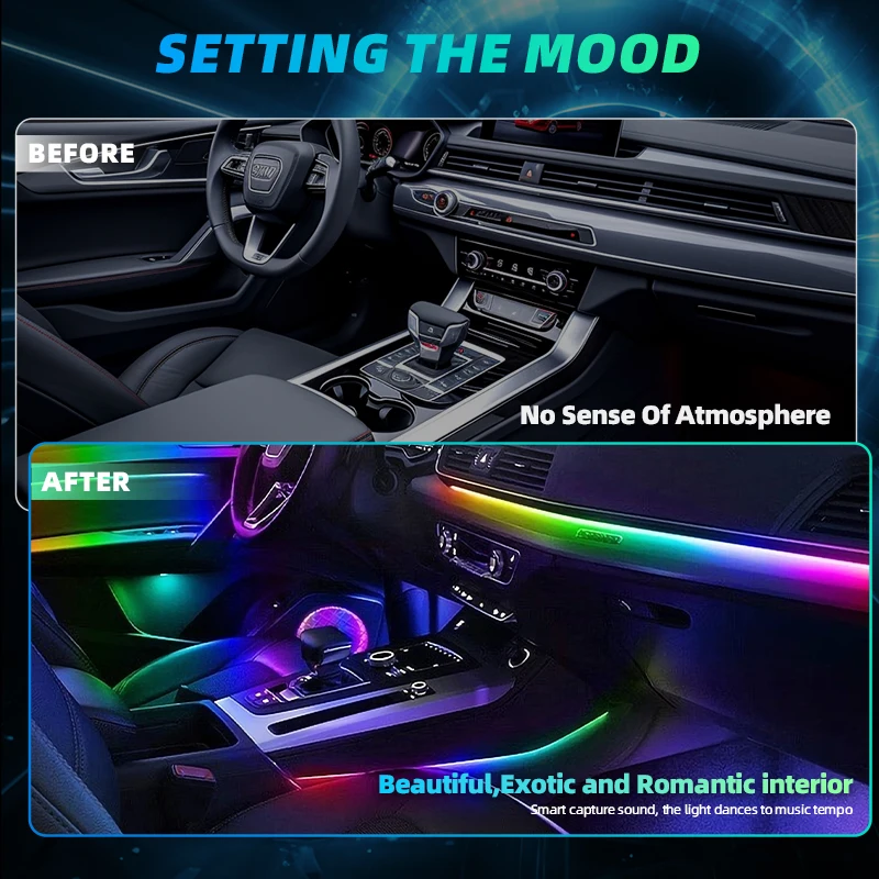 Universal 12v Leds Bluetooth Music Ambient Lighting Car Lights Interior