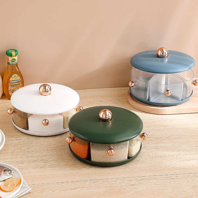 Бытовая банка для приправ с мононатриевым глютаматом соль АБС вращающаяся коробка несколькими ячейками