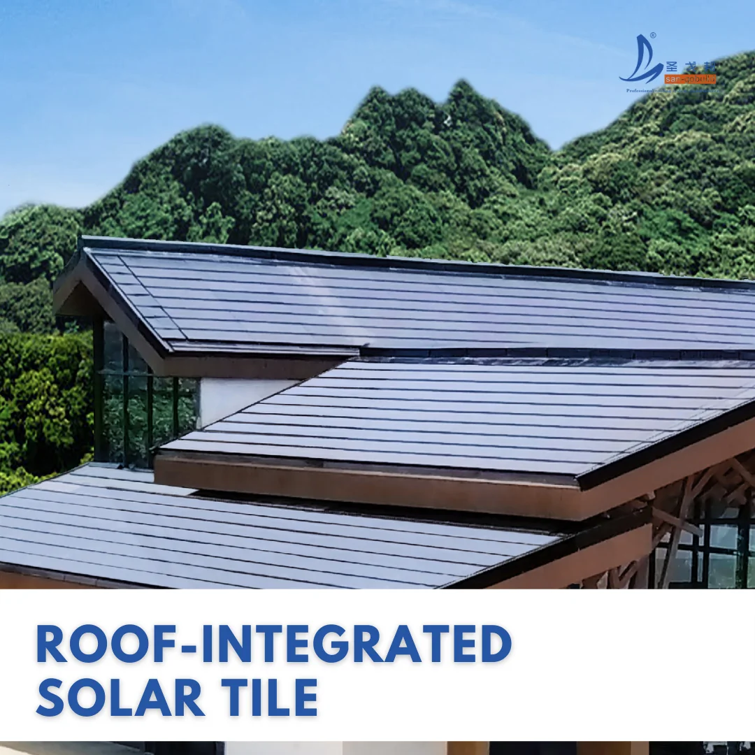 Sangobuild Roof Integrated Solar Roof Tile for Home Roof Generate Electricity for Supermarket Commercial Mall Industrial Use