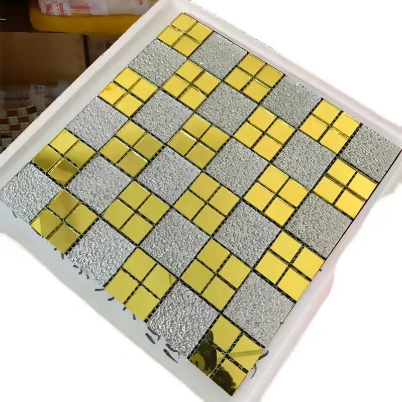 Popular Art Deco Design Decorative Glass Mosaic Mirror Square Shape Easy Installation