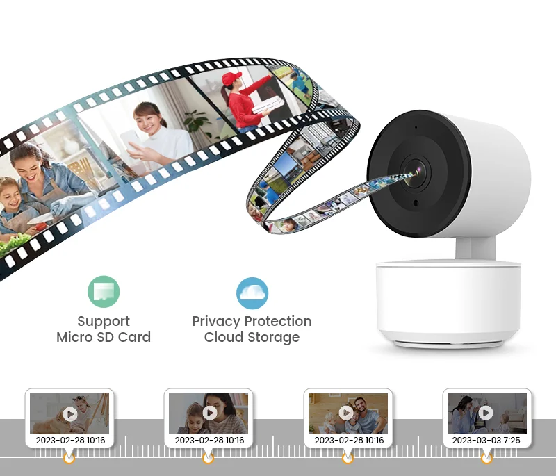 4MP AI Video di rilevamento umano Baby Monitor tipo C Mini telecamera di sicurezza a casa IP monitoraggio remoto tramite APP WIFI sensore CMOS Cloud