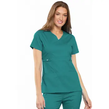 Custom 4 way stretch spandex stacked pants nurses hospital uniforms nursing scrubs suit uniforms women scrub sets uniform