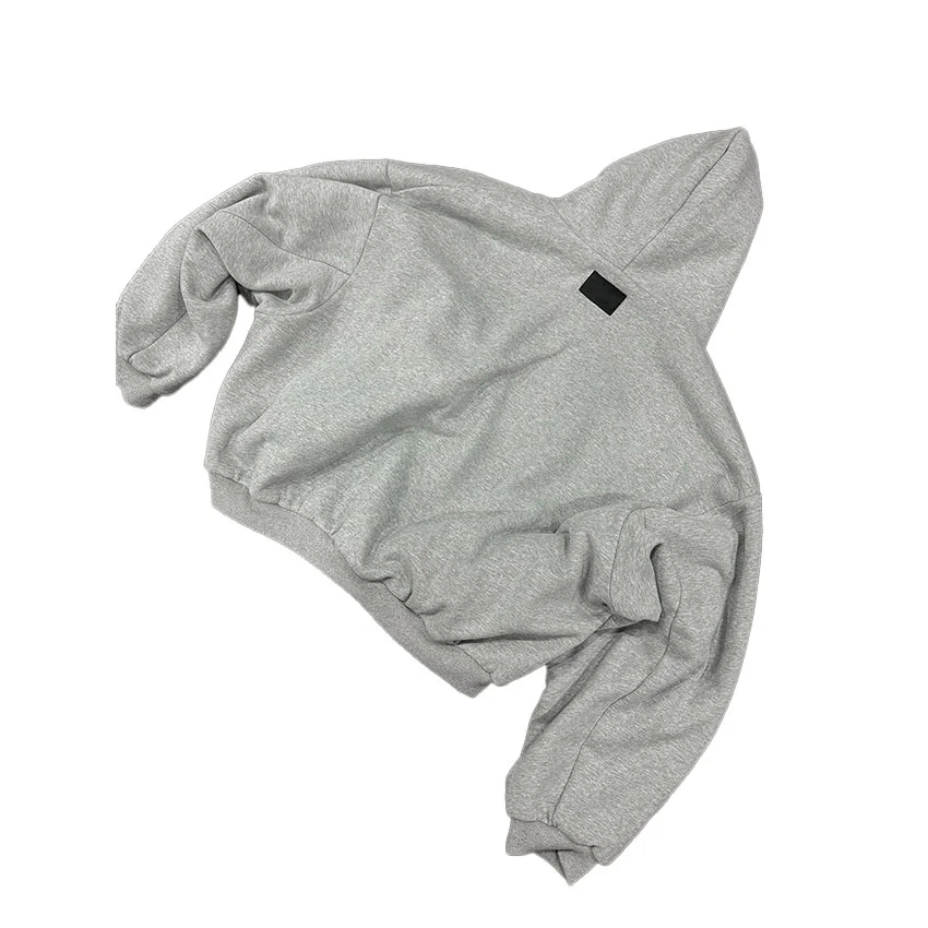 Retro Checkered Patchwork Design Hoodie Drop Shoulder Zipper Jacket Heavyweight Reversible Sweatshirt Oversized Street Hoodie gallery 5