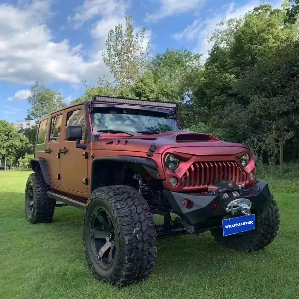 Wrapmaster 1.52*18m Premium Quality Matte Chrome Red Car Protection Film Vinyl Wrap Car Cover