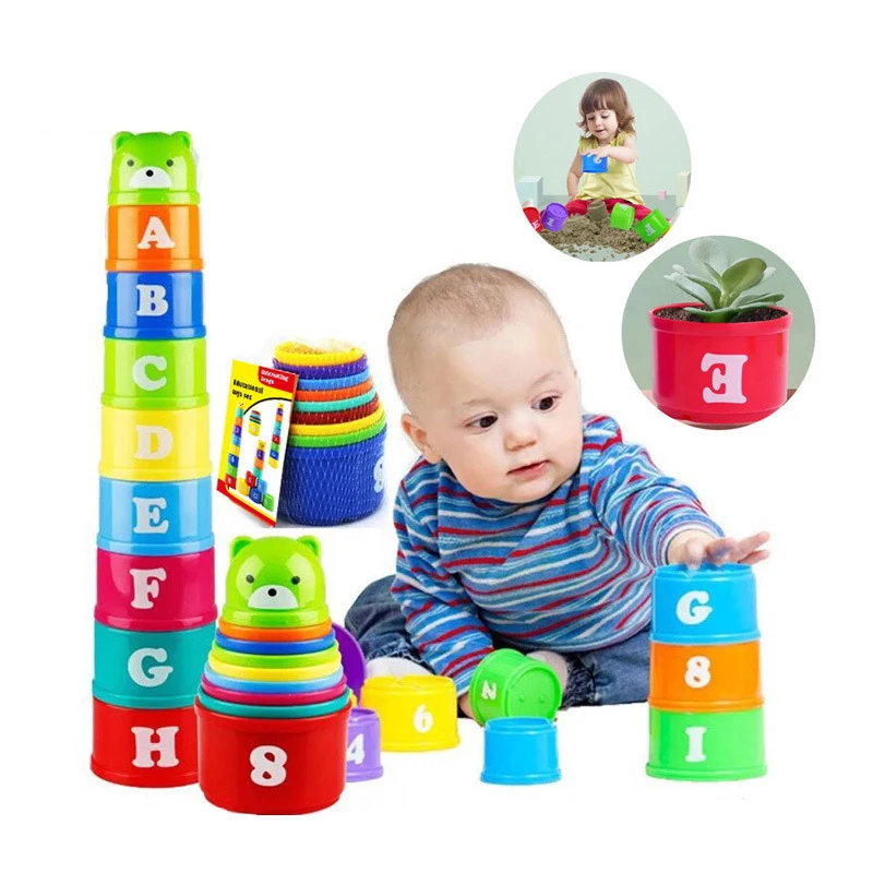 Hot Selling Baby Abs Plastic Stacking Cup Natural Colors Folding Cup