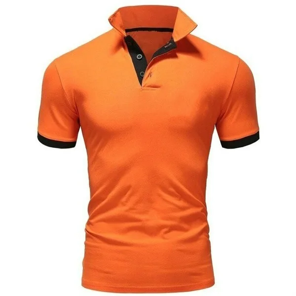 Discounted Custom Logo Men's Polo Shirt Short Sleeve Casual Slim-fit Cotton Tee Top