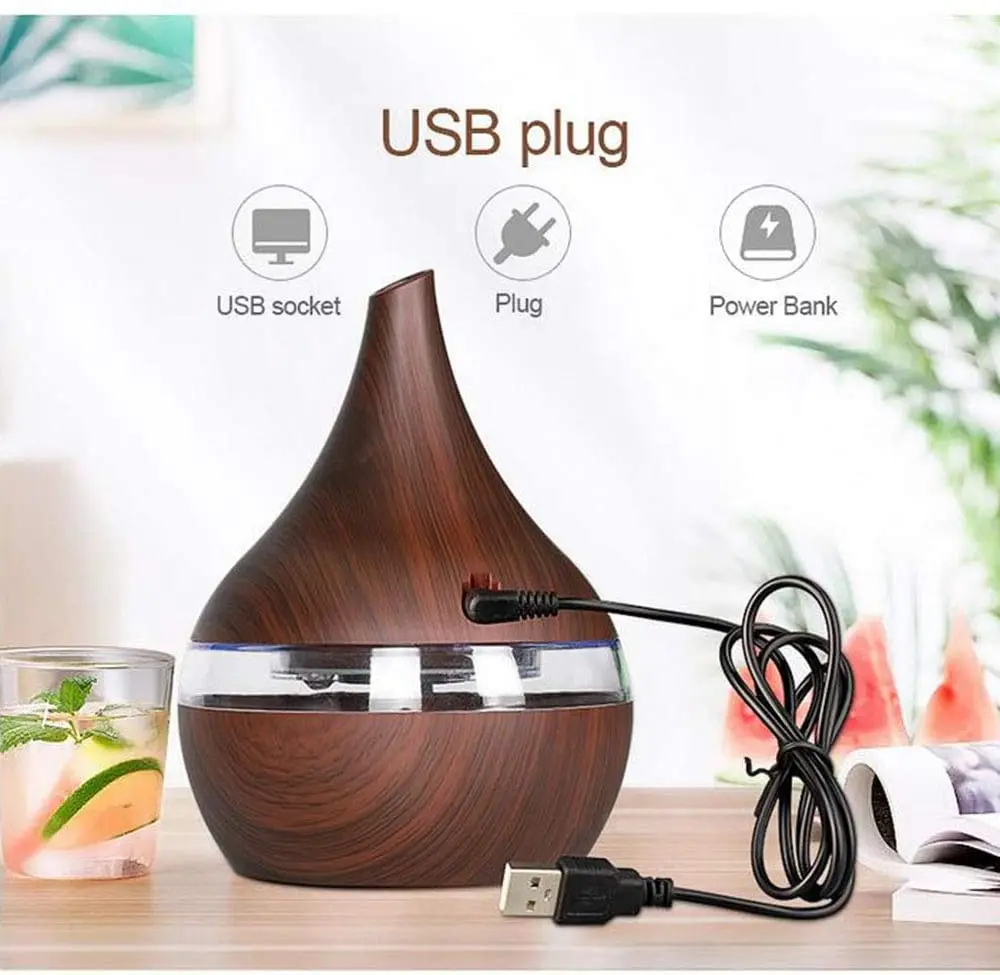 Factory Directly Classic Onion 300ml Air Mist Usb Wood Grain Home Aroma