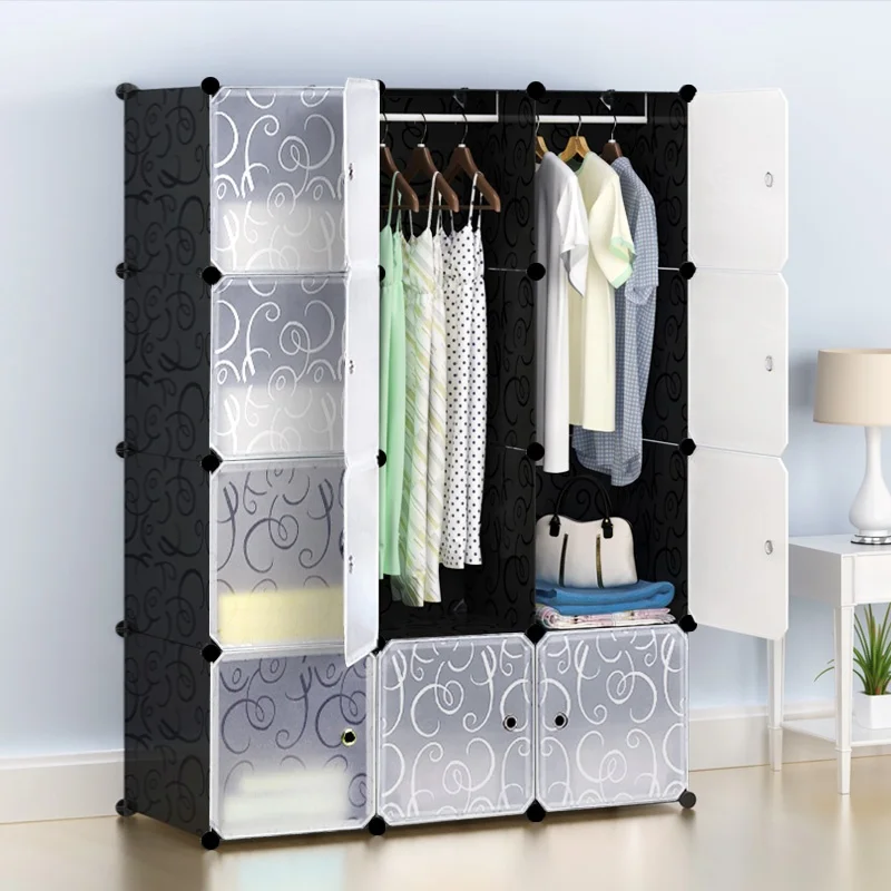 Customization Diy Pp Plastic Cupboard For Bedroom Wardrobe For Kids 