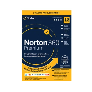 24/7 Online Norton 360 Premium (10 pc 2 year Account+Key) Genuine Original License Key Antivirus Security Software