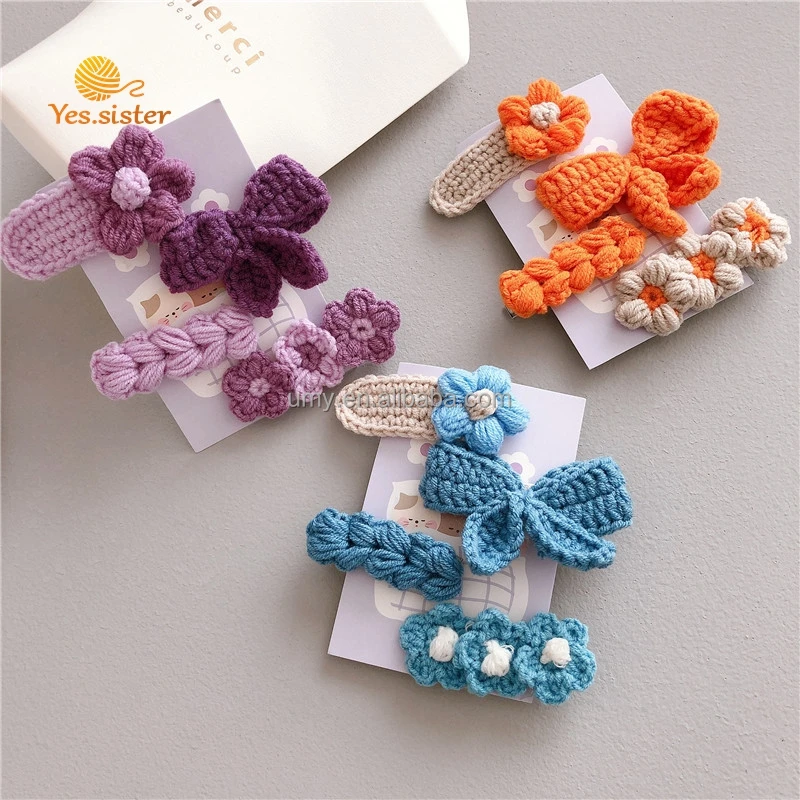 Crochet Hair Clips Set