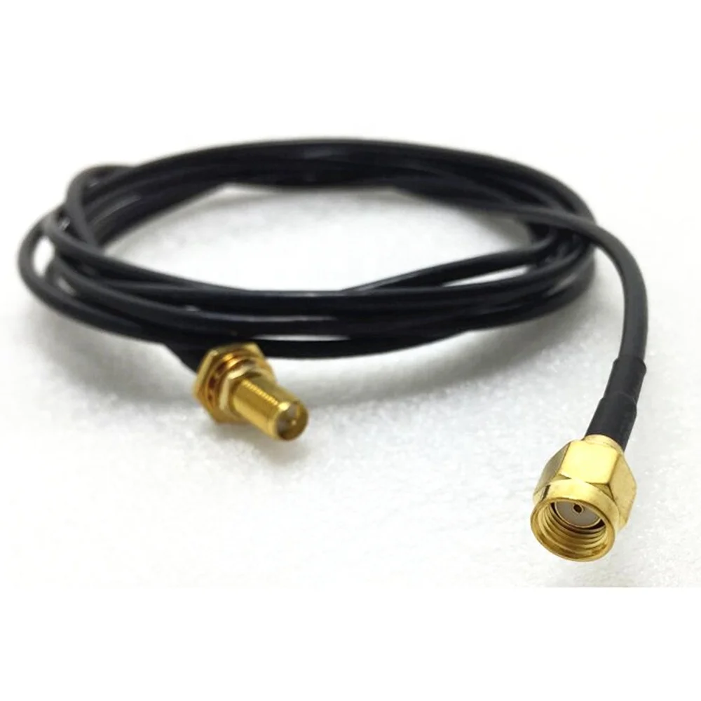 RP SMA Pigtail RP SMA Male to Female Bulkhead Crimp Connector RG174 Cable Assembly 50cm