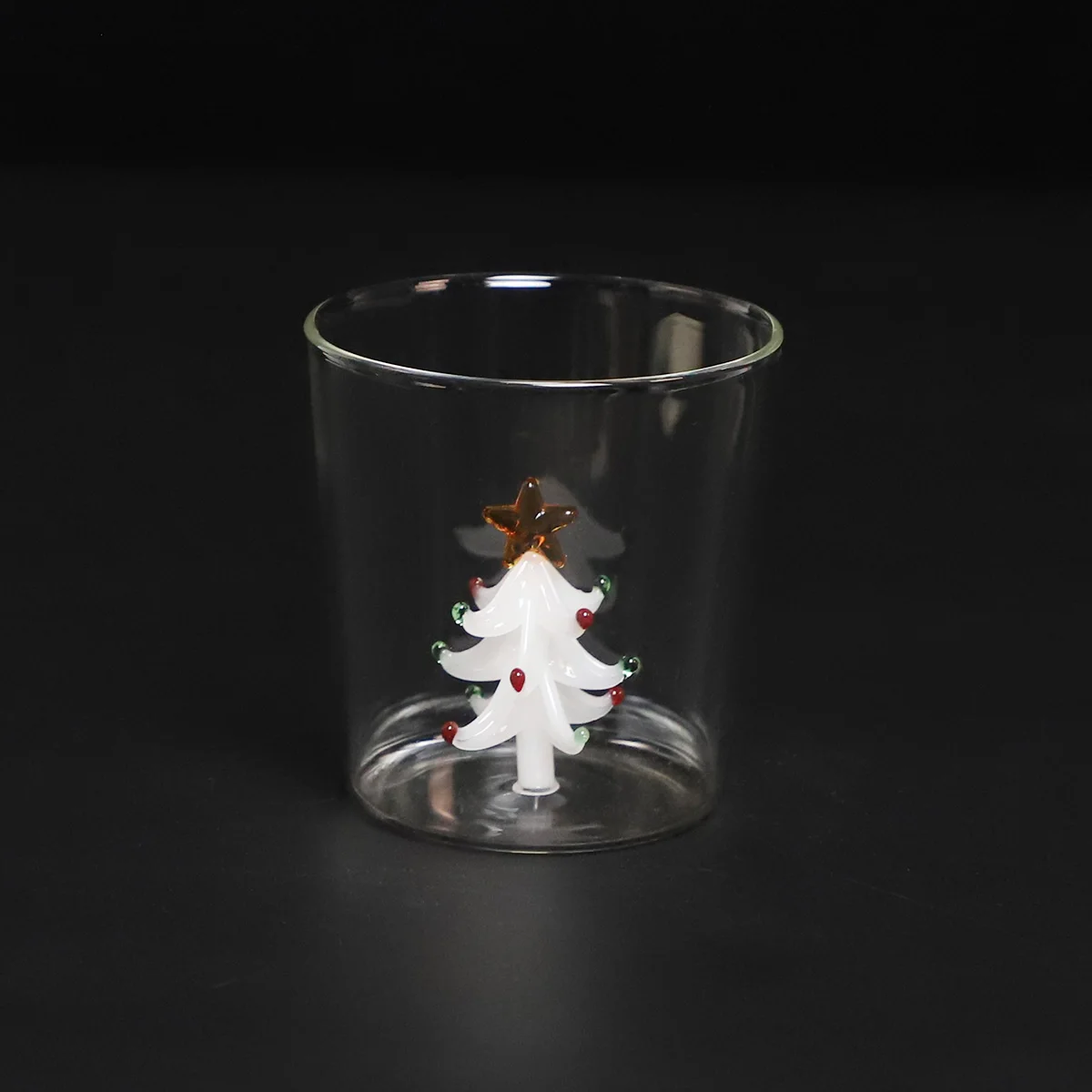 High-value creativity ingenious minimalist design vintage christmas transparent crystal simple design glass tree cup