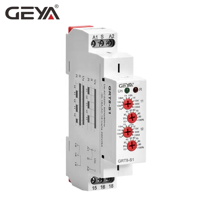 GEYA GRT8-S1 Asymmetric Cycler Time Relay Cyclic Timer with Pulse or Pause Electronic Timer Relay