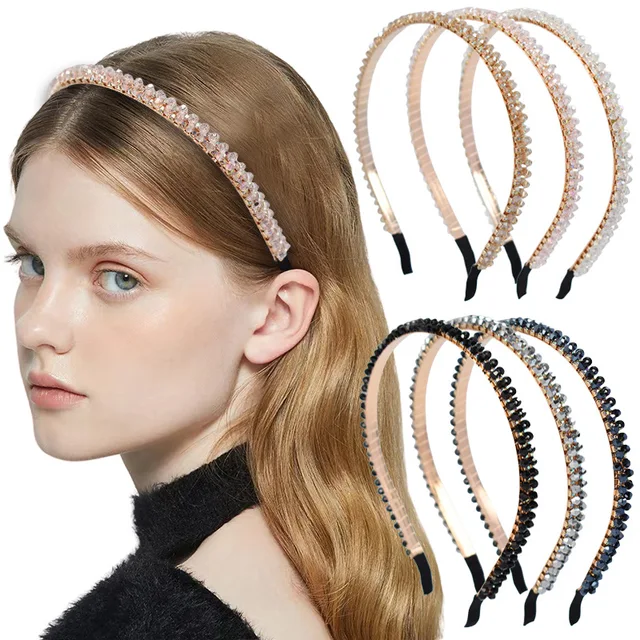 European And American Cross-border Crystal Hair Hoops Korean Fashion Headdress Retro Hair Headbands Hair Accessories Female