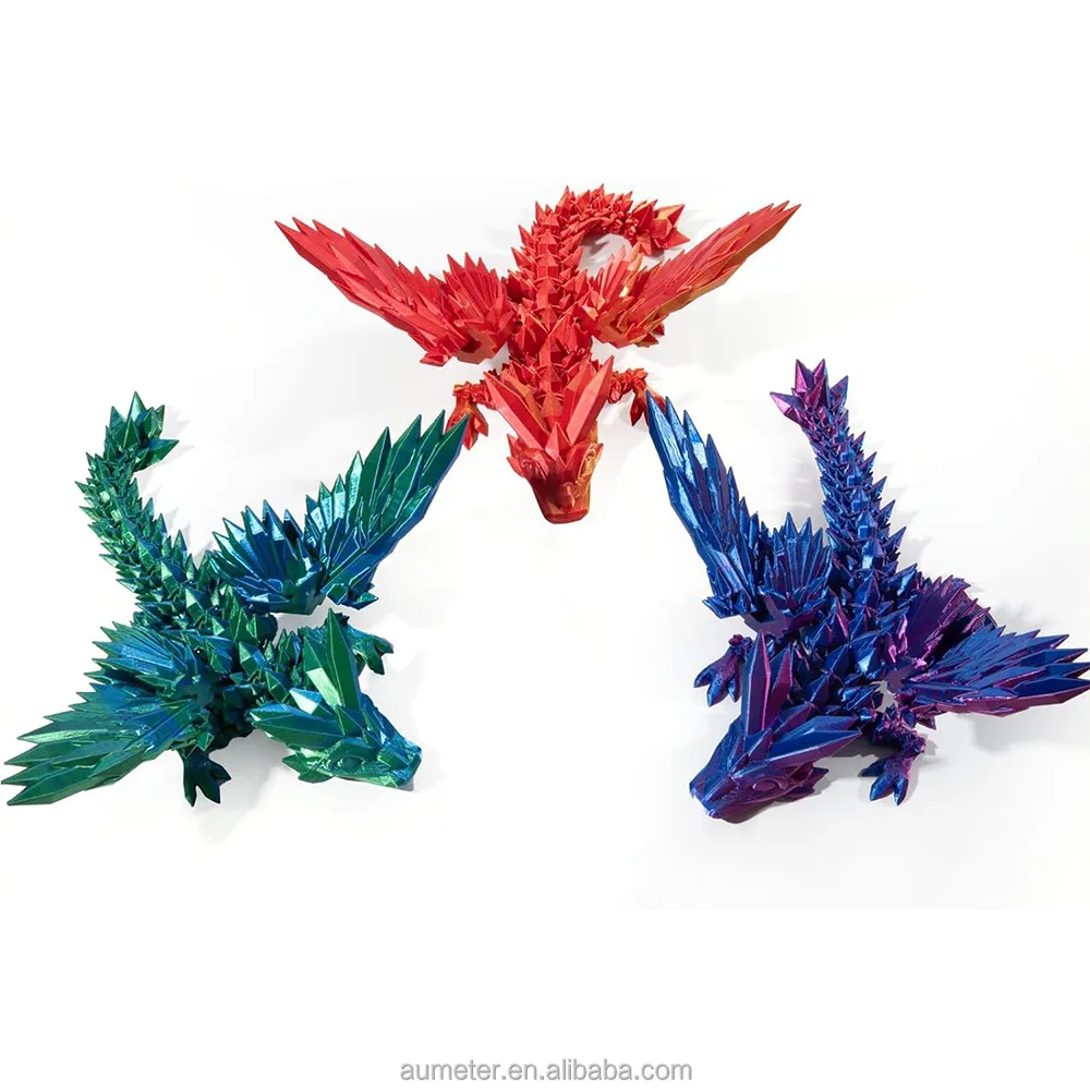 3d Printed Gem Articulated Dragon Rotatable 3d Dragon Toy Mystery ...