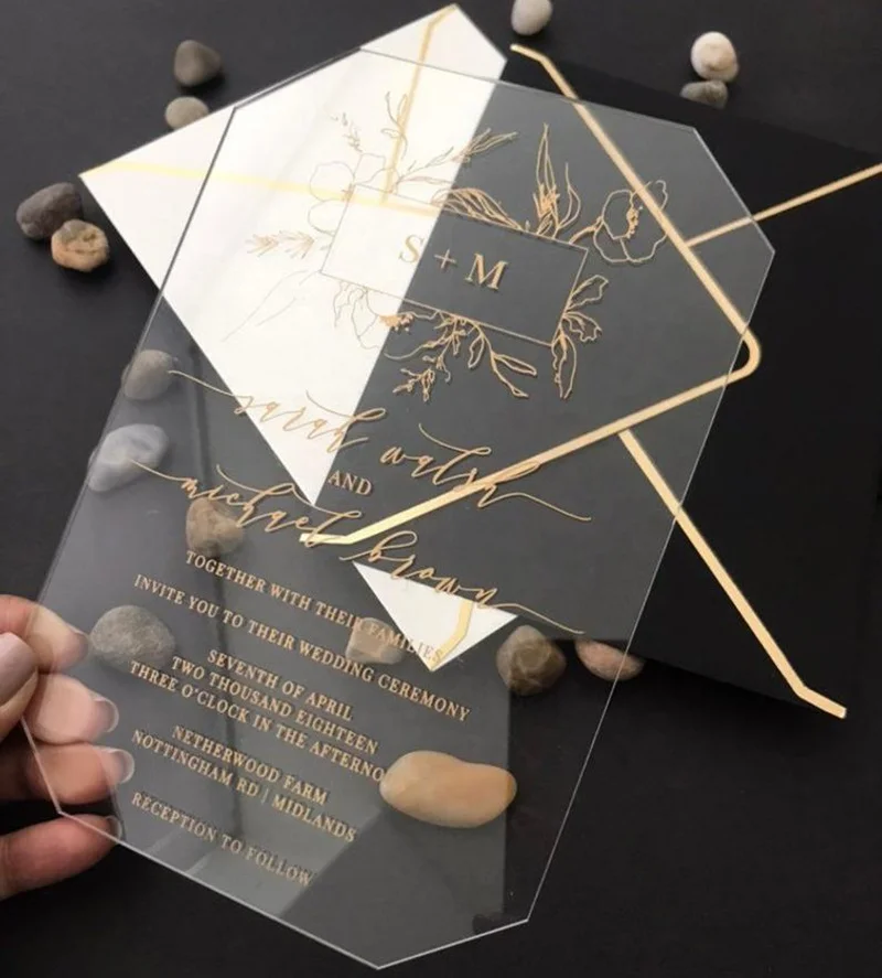 
 Акриловые свадебные приглашения на заказ  