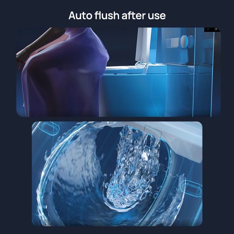 JOMOO Multiple Functions Smart Toilet Wall Mounted ECO Siphon Flushing Smart Toilet With Concealed Water Tank Auto Lid Opening
