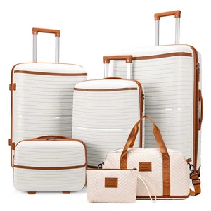 Eastshine Six-piece PP Suitcase with Explosion-proof Zipper Swivel Wheels Travel Case Luggage Storage Box Set