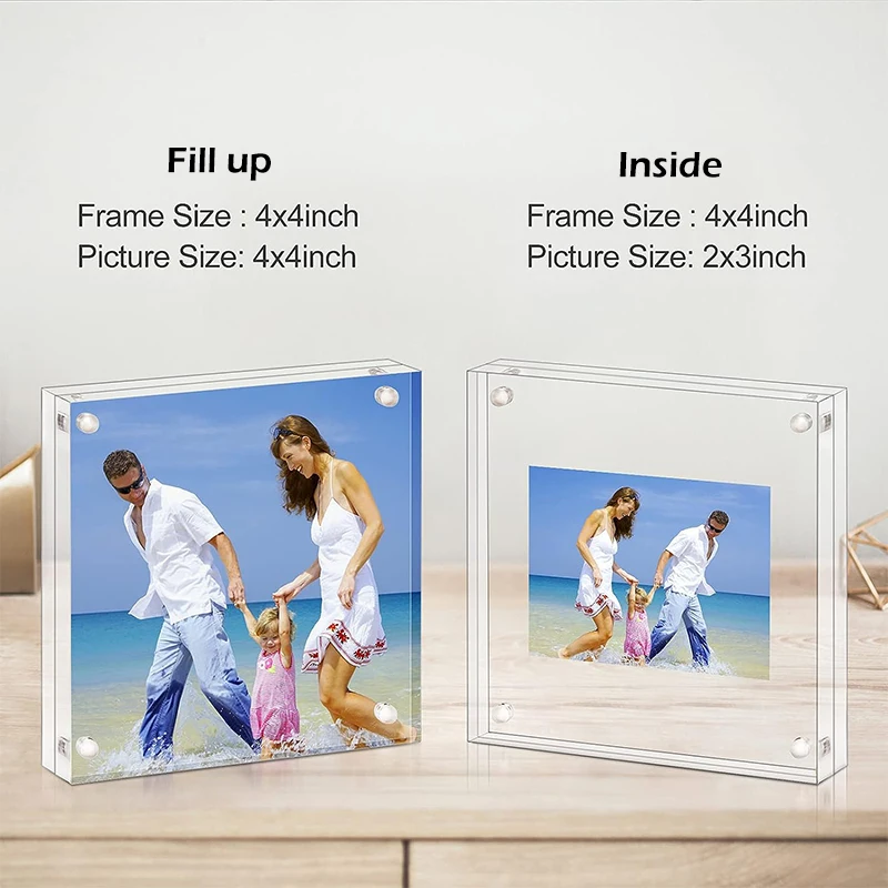 Upgraded Version 2 Side Acrylic Photo Frame Clear 11x17 8.5x11