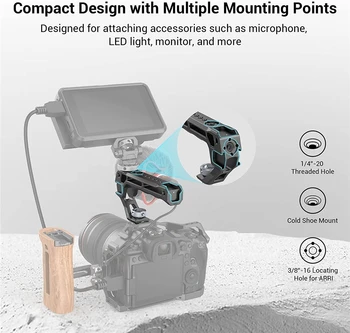 SmallRig Top Handle With 3/8"-16 Locating Holes for ARRI Grip for Camera Cage, Universal Video Rig With 5 Cold Shoe 3765 detail image