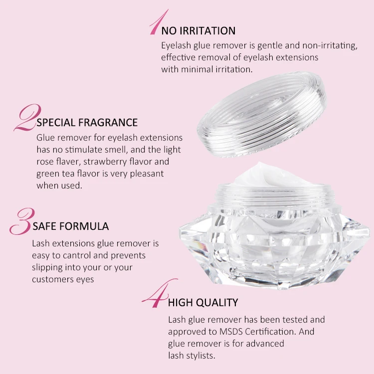 No Irritation Eyelash Extension Glue Cream Gel Remover Fast Safe 5 10
