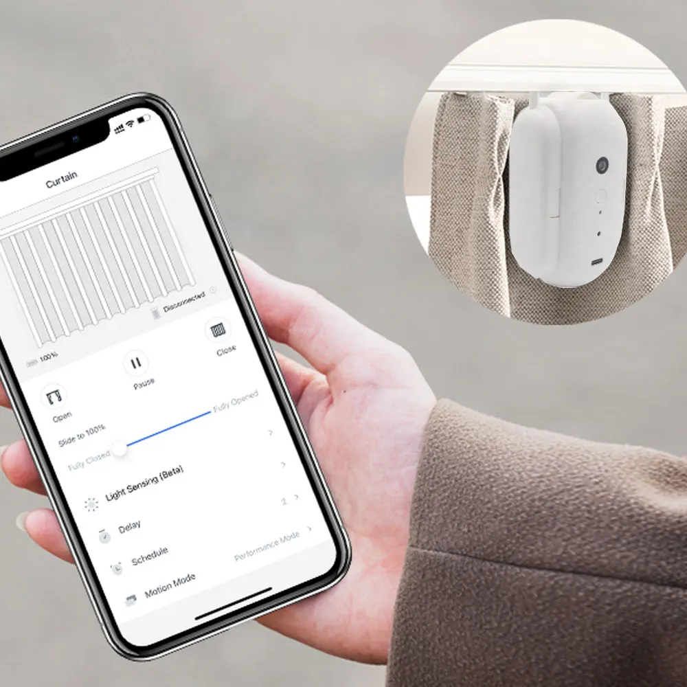 Tuya App & Alexa Smart Switch Controlled Wifi Curtain Motor for Home & Hotel Use