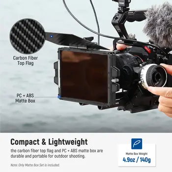 NEEWER 4 Circular Lens Ring Adapters 67/72/77/82mm Mini Matte Box with Two 4"x5.65" Filter Trays Matte Box for Camera product image