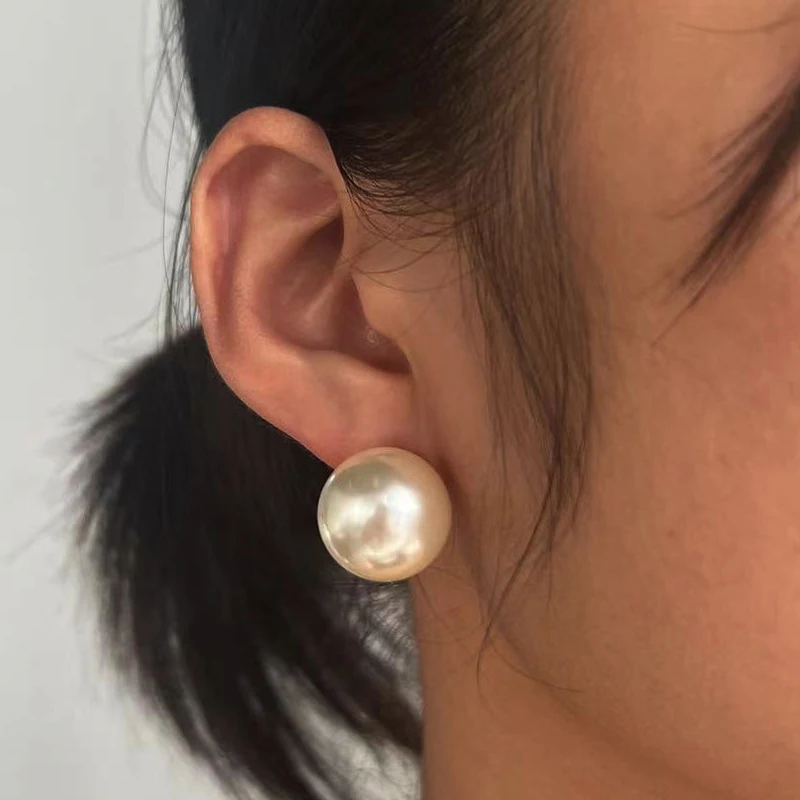 Big Pearl Earrings Studs - 14mm, 16mm, 18mm Fashion Jewelry