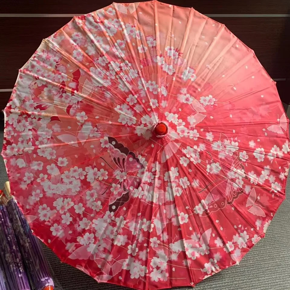 Parapluie Chinois En Papier Huilé Avec Poignée En Bois Pour Fête De Mariage, Cosplay, Décoration Et Autres événements