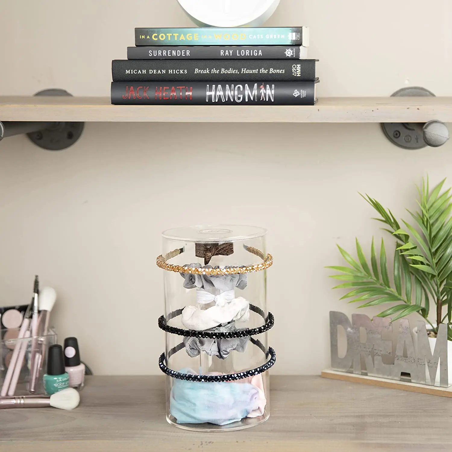 Multi-Functional Clear Acrylic Organizer for Hair Accessories Headband and Scrunchies Holder