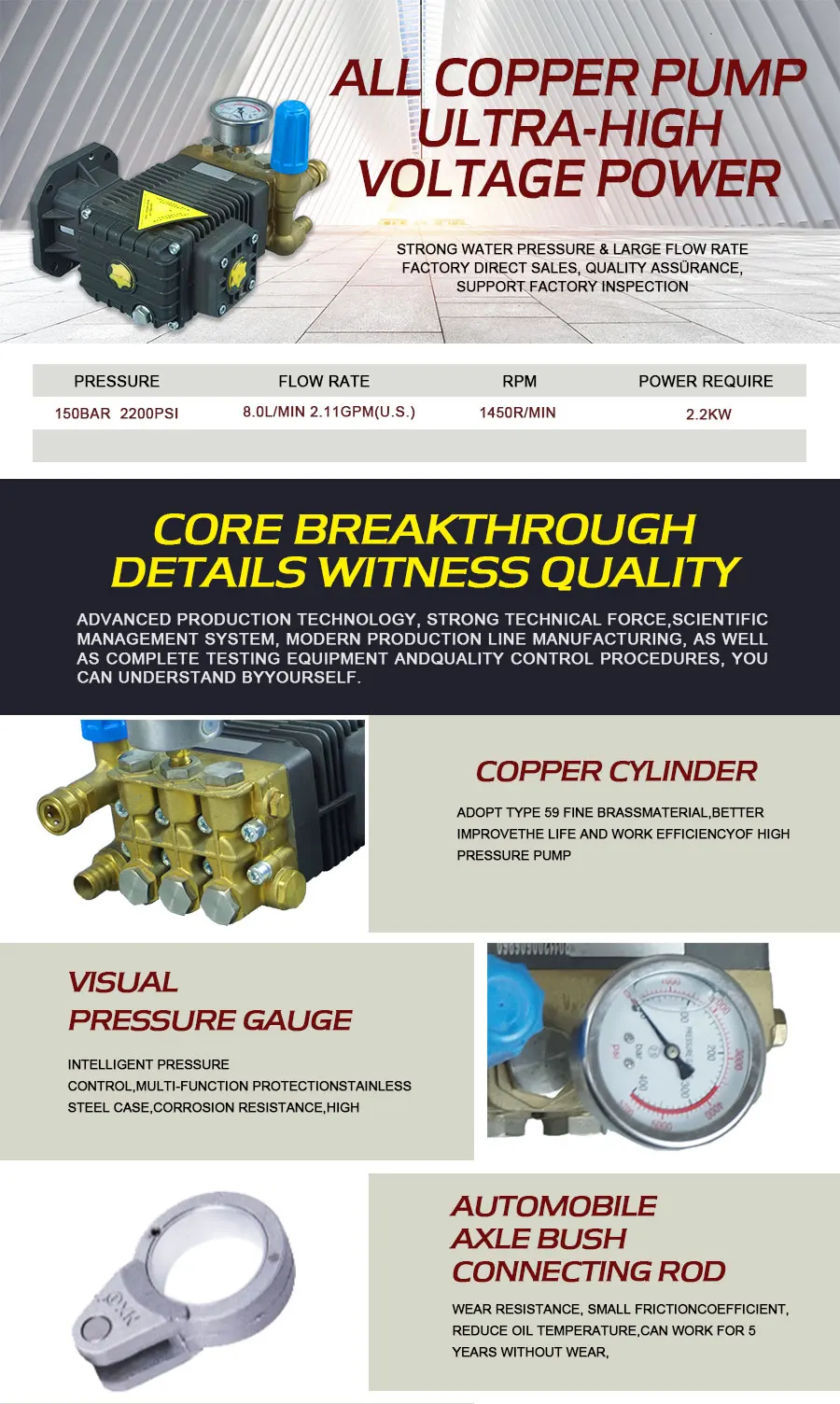 High Pressure Water Pump For Car Wash Steam Car Wash Machine Car