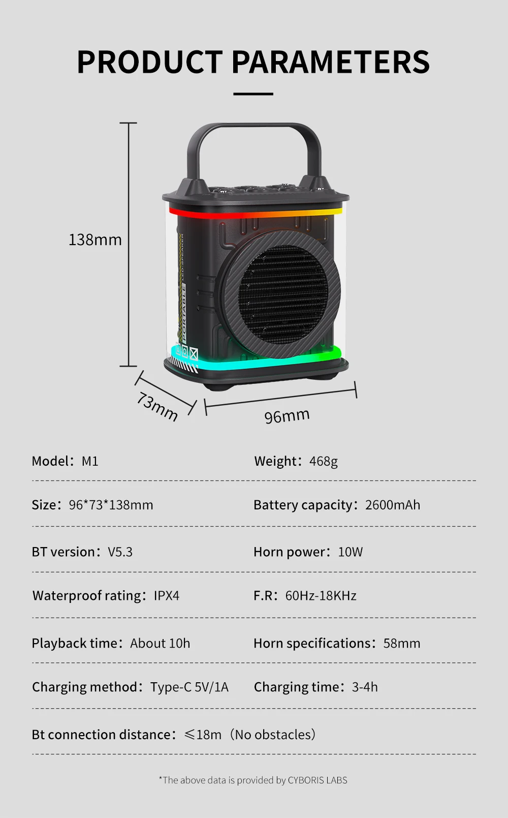 Karaoke Machine, Portable Wireless Speaker Karaoke System Speaker with Wireless Microphone and Colorful Lights for Girls Boys