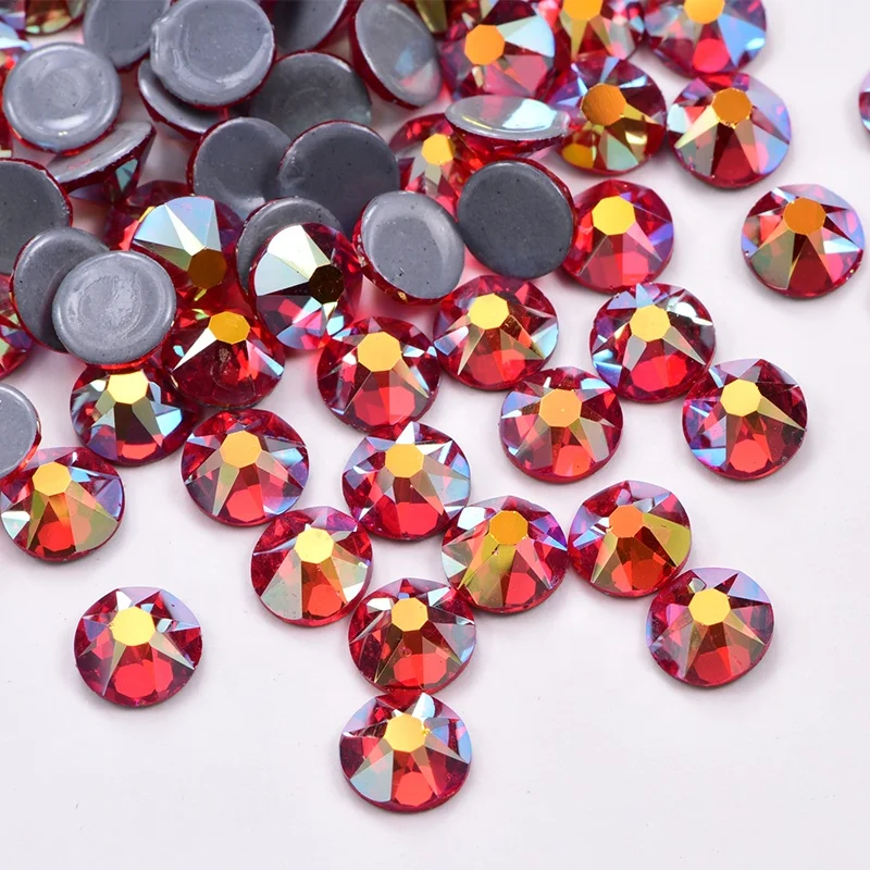 Wholesale Iron on Diamond Stones Flatback Glass Strass 2088 AB Hotfix Rhinestones Crystal Transfer Motif Letters Designs Sandals