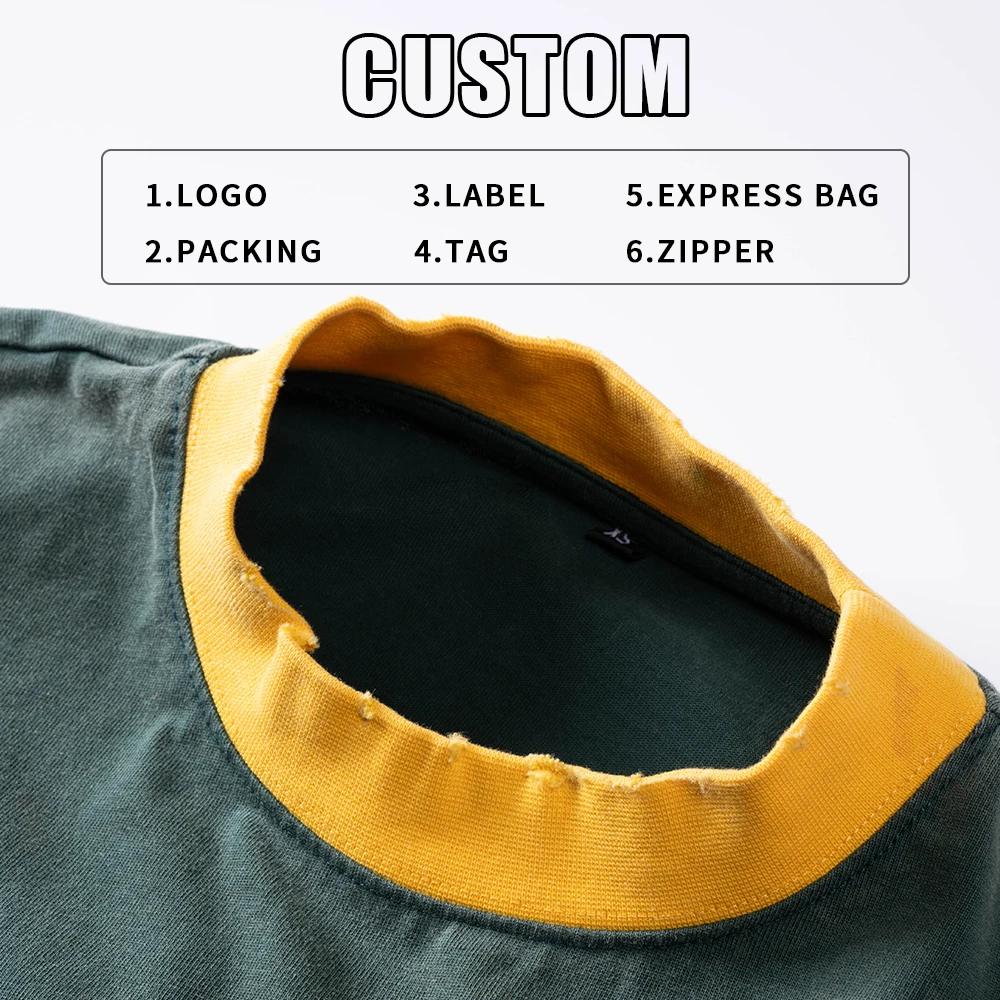 product 100cotton 300gsm oversized heavyweigh tshirt for men drop shoulder custom logo screen printing vintage acid wash t shirt-3
