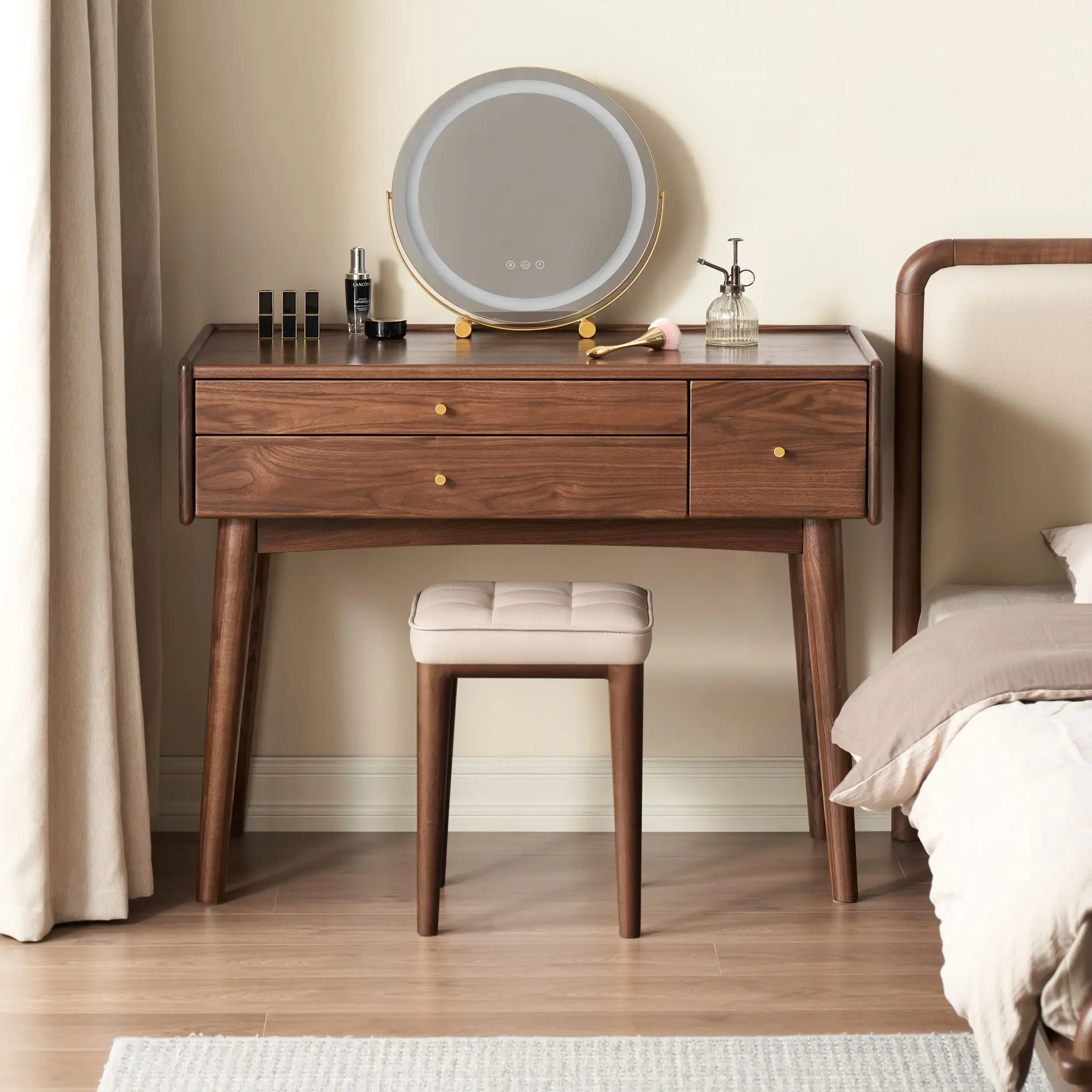 M1055 Modern Minimal Dresser Sets Solid Red OAK Wood