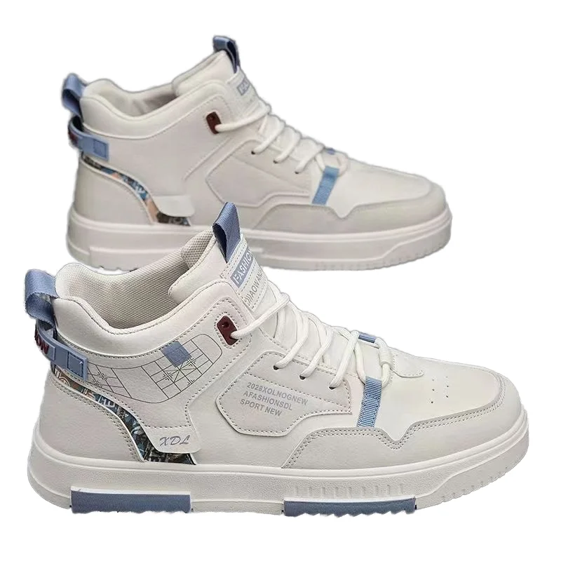 Trendy & Versatile High Top Sports Shoes Breathable White Small Size with Fashionable Mesh Lining for Winter & Spring