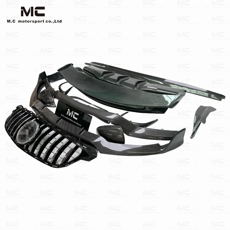 For W205 C63 AMG Carbon Fiber Racing Rear Bumper Diffuser Front Lip Rear Spoiler Side Skirt Grill Fit for Benz W205 C63 AMG Coup