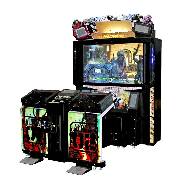 Coin Operated Game Gun Shooting Games Razing Storm With 55 Inch Screen Video Arcade Game Machine