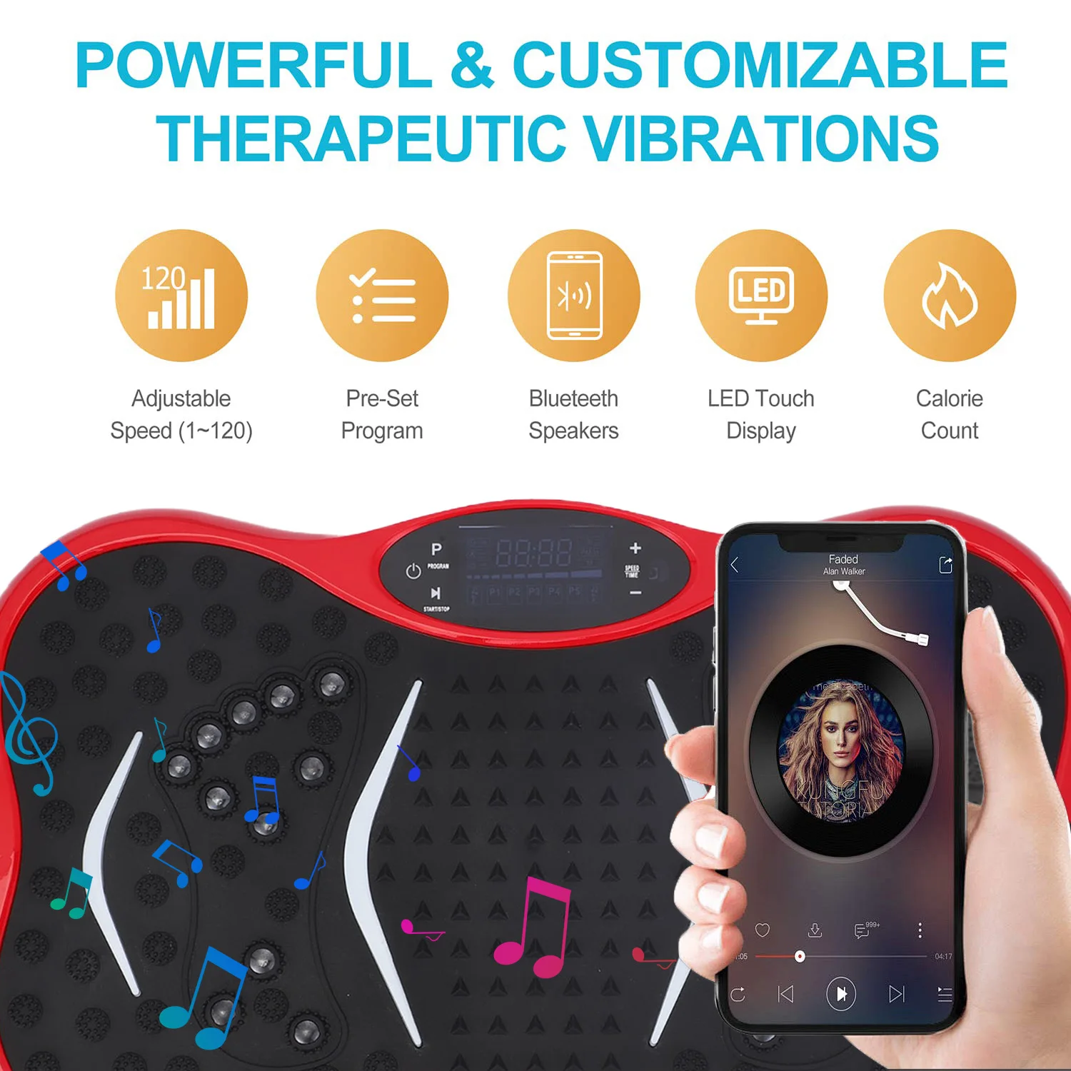 Professional Small Fitness Blue Tooth Vibration Plate Portable Exercise Vibration Platform Machine