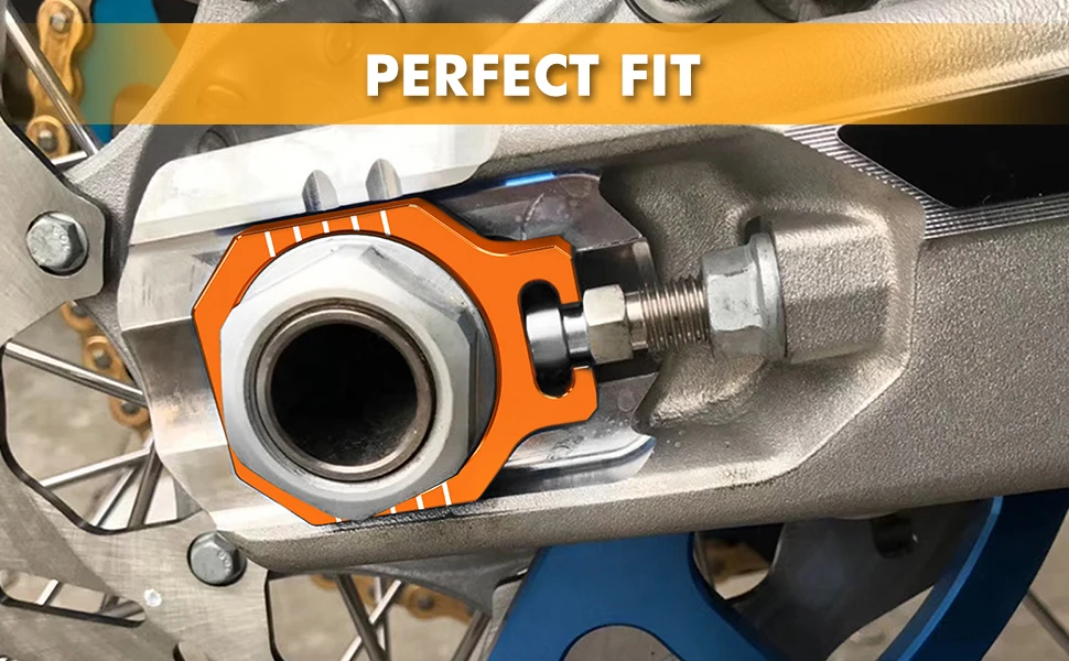Nicecnc 22mm Rear Axle Block Chain Adjuster For Ktm 125 250 300 450 Sxf Xcf Sx Xc 2023 2024