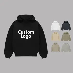 100% Cotton 380gsm Custom Men's Oversized Hoodie Embroidered Pullover Sweatshirt Plus Size Unisex Hoody OEM/ODM
