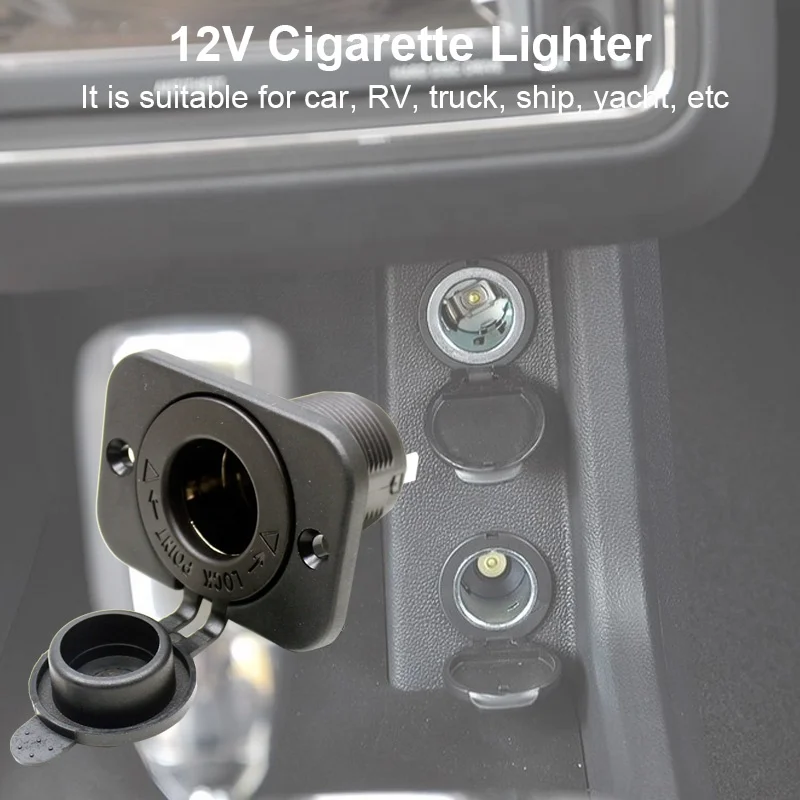 20 amp cigarette lighter socket Auto 12V 20A Car Cigarette Lighter Socket Power Outlet Replacement Female  Connector DC Socket