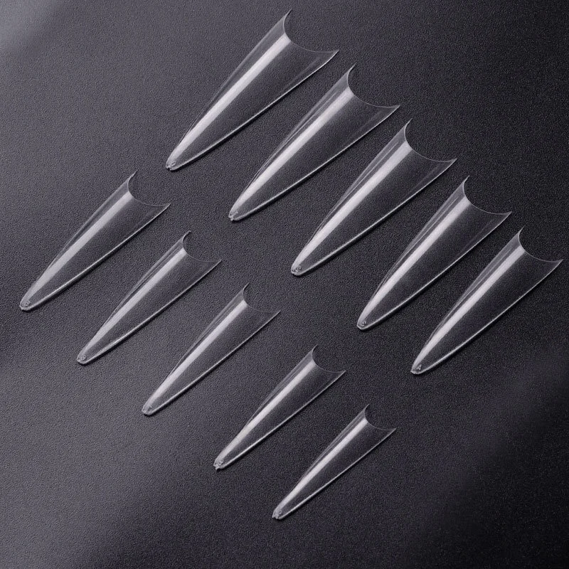 Акриловые накладные ногти средней длины на шпильке легкие гробные острые для салона