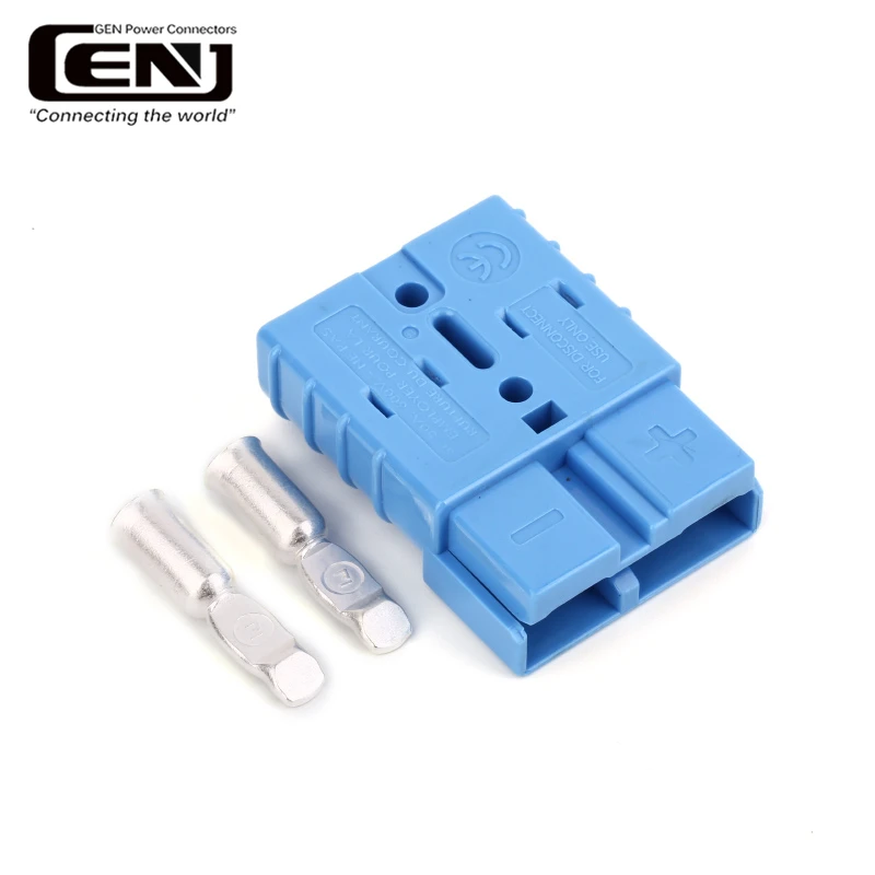 High Power Tool Anderson Style 50A Quick Plug Battery Connector Custom Length 2P Electrical Socket Adapter PC Forklift Copper