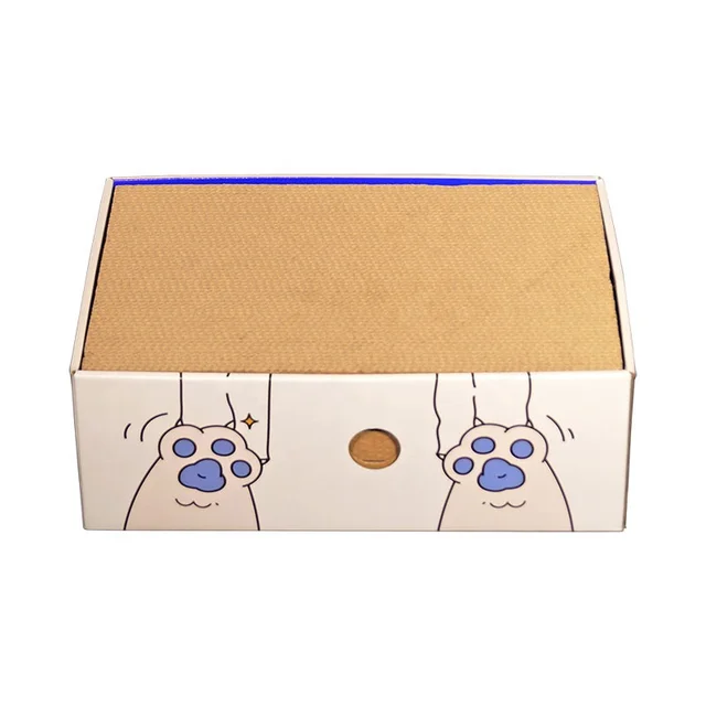 Cheap Durable Eco Friendly Corrugated Paper Cat Toys 5 Packs into 1 Cat Scratcher Box Folding Cardboard Box with Catnip