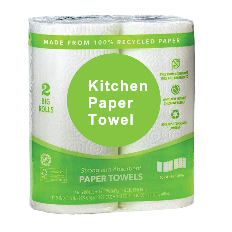 Factory Direct Sale Kitchen Paper Towel 1/2 Ply Bamboo Pulp Bleached