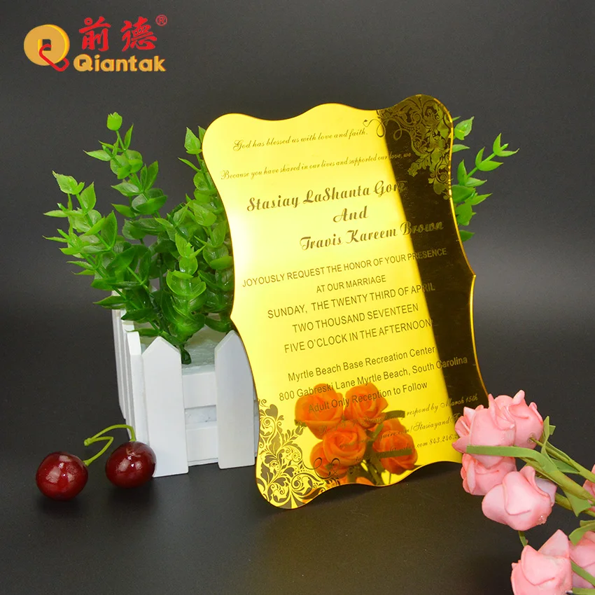 2mm Thickness Luxury Wedding Cards Invitation With Envelopes Custom