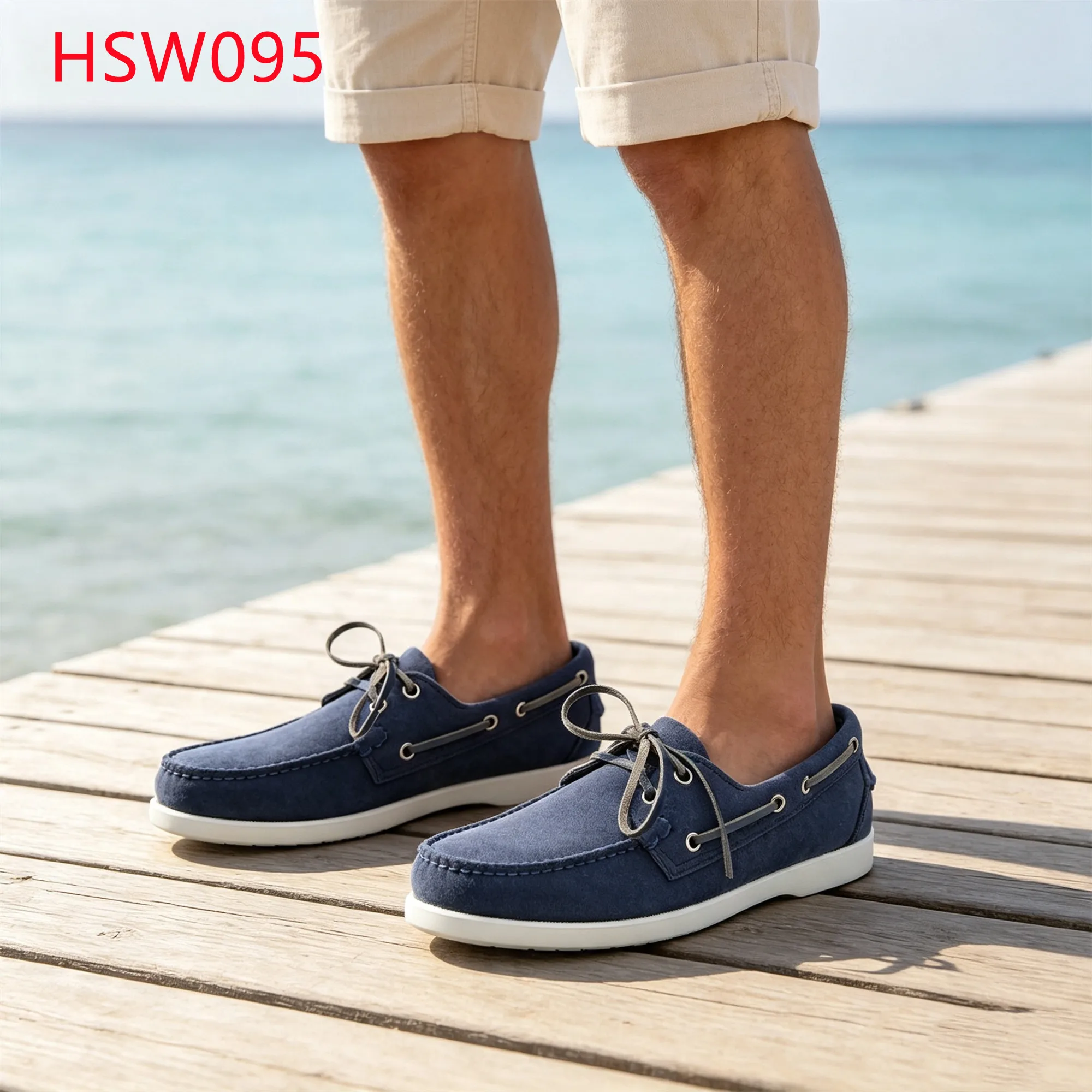 LXG,Street Stroll Blue/black/sand Color Hua Singh Boat Shoes Quality Suede Leather Lace-up Style Moccasin Shoes in Europe HSW095