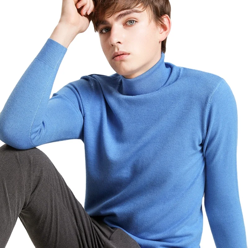 Trussardi Wool Turtleneck in Lead Mens Clothing Sweaters and knitwear Turtlenecks Blue for Men 