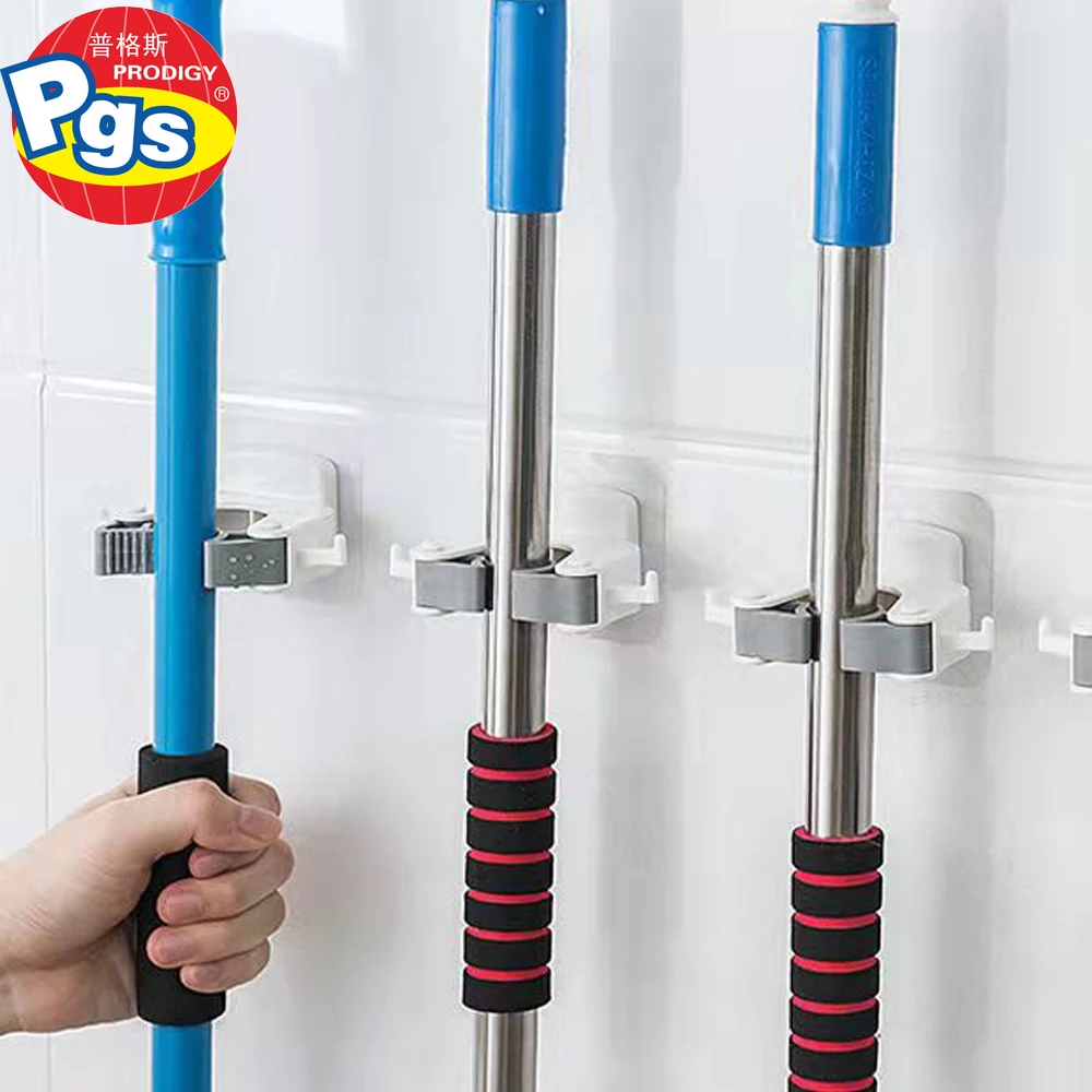 Self Adhesive Plastic Hanger Hook Broom Holder Wall Mount